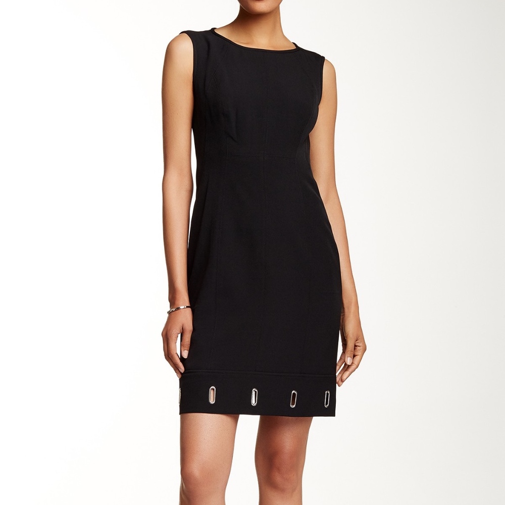 Anne Klein Mystery Crepe Eyelet Sheath Dress NWT - Picture 4 of 8